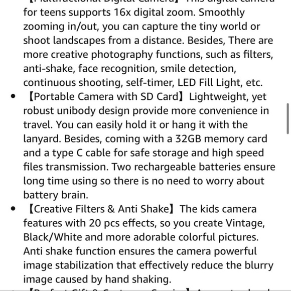 Digital Camera for Kids Boys and Girls - 36MP Children'S Camera with 32G… - Picture 8 of 9